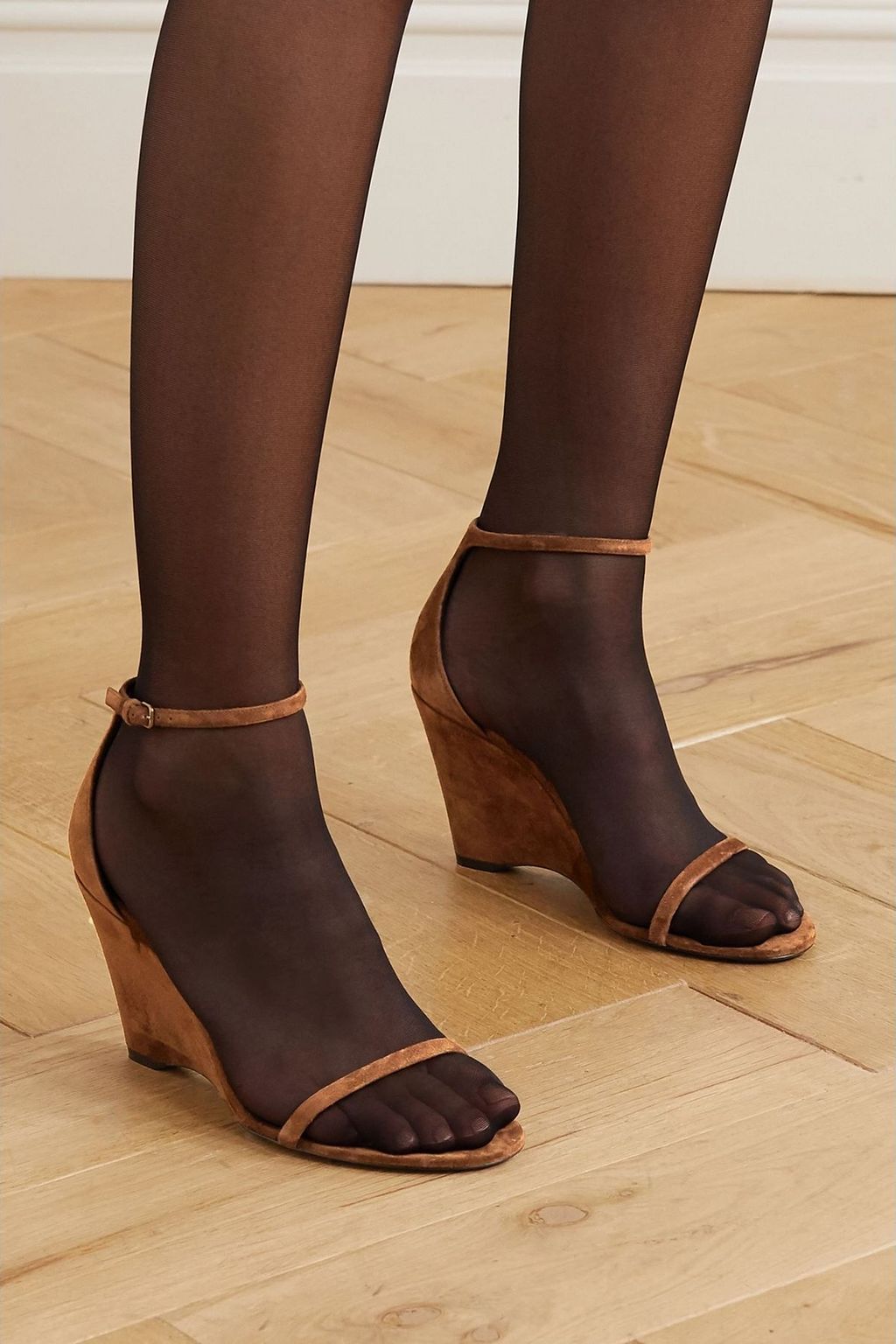 SAINT LAURENT Bianca suede wedge sandals
