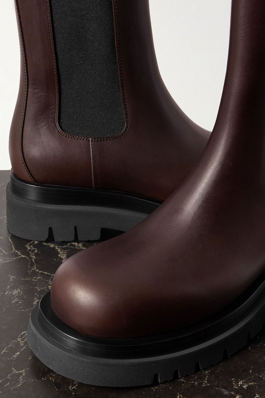 BOTTEGA VENETA Lug rubber-trimmed leather Chelsea boots