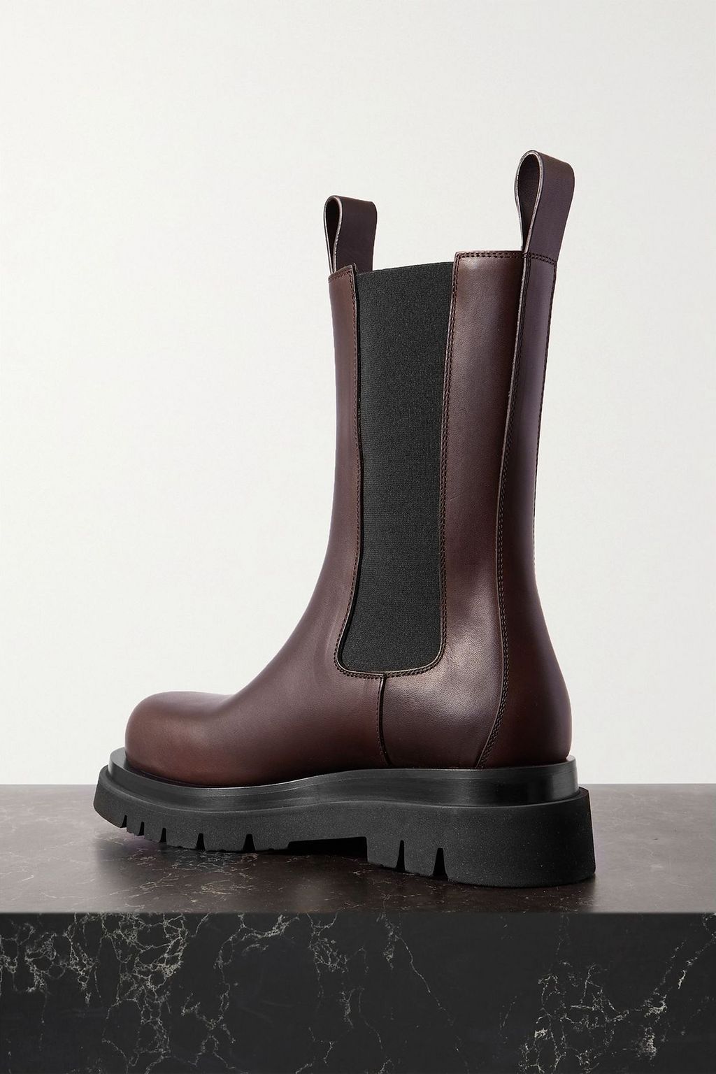 BOTTEGA VENETA Lug rubber-trimmed leather Chelsea boots