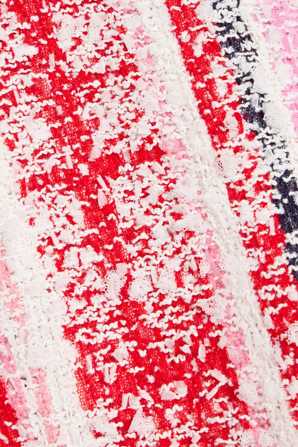 Oscar De La Renta Draped Striped Tweed Mini Dress In Pink