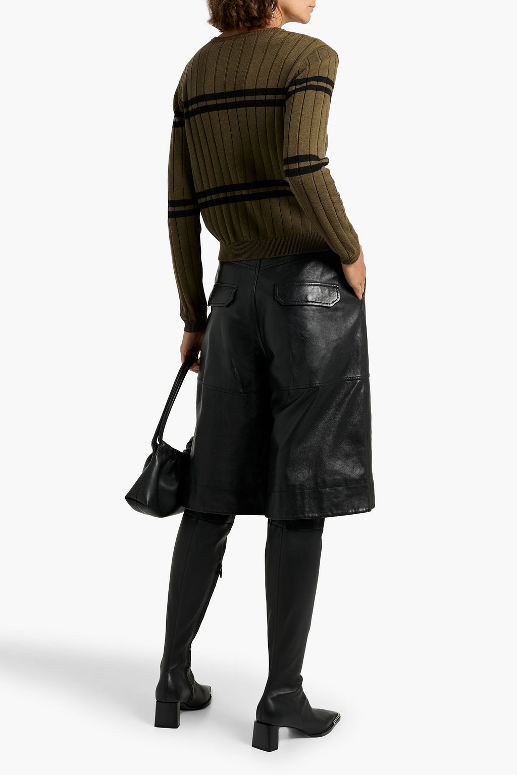 AUTUMN CASHMERE Striped ribbed cotton sweater