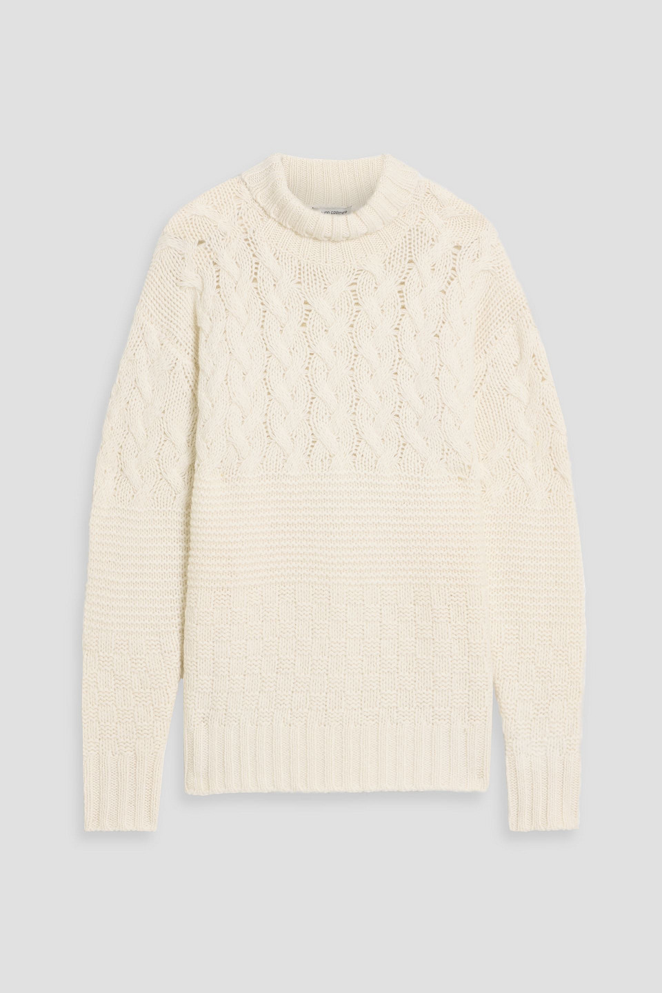 Autumn Cashmere Cable-knit Cashmere Turtleneck Sweater In White