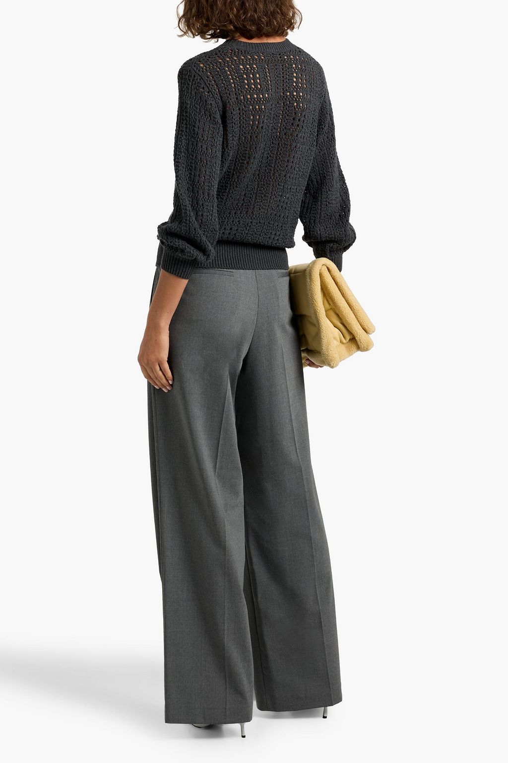 AUTUMN CASHMERE Pointelle-knit cotton sweater