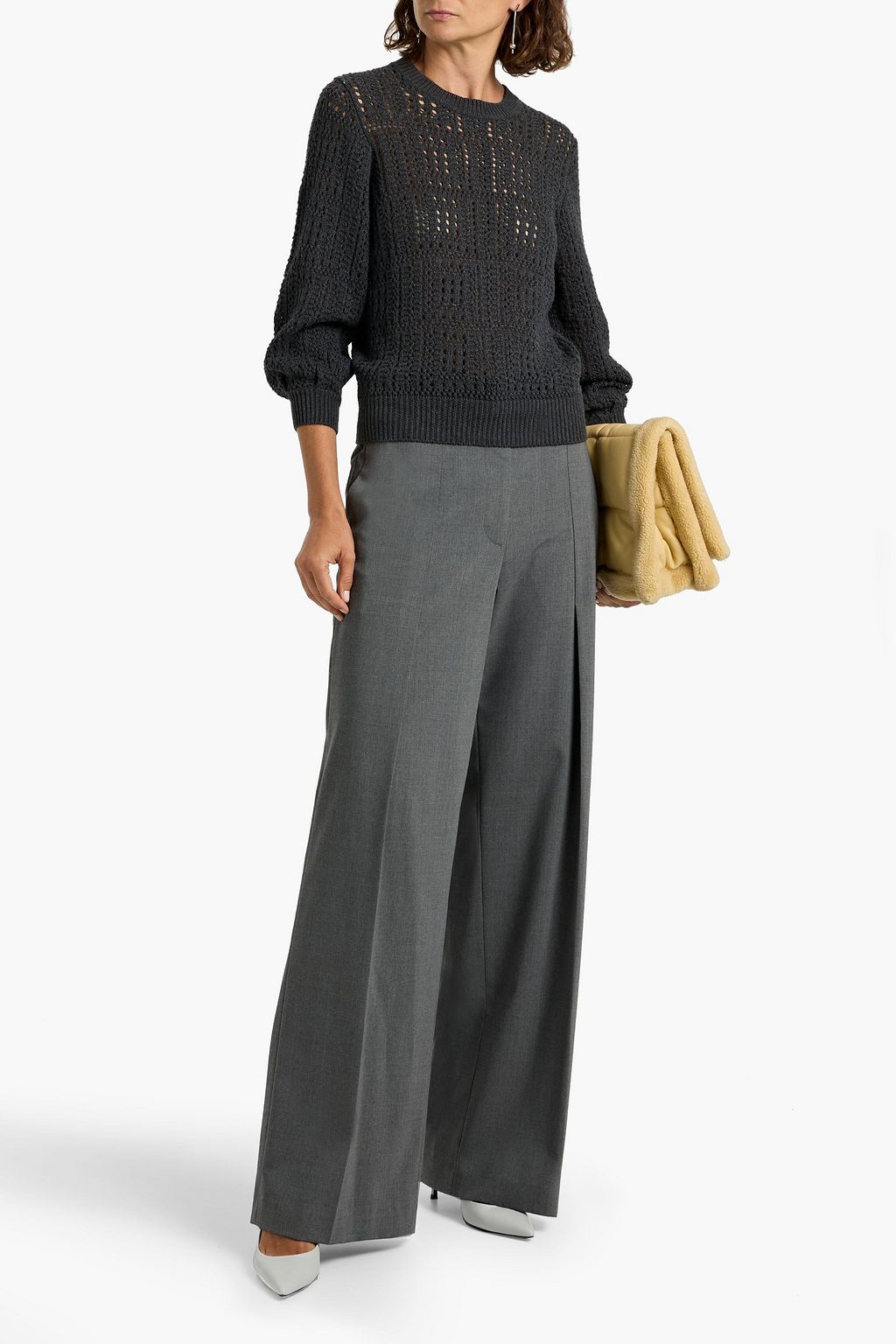AUTUMN CASHMERE Pointelle-knit cotton sweater