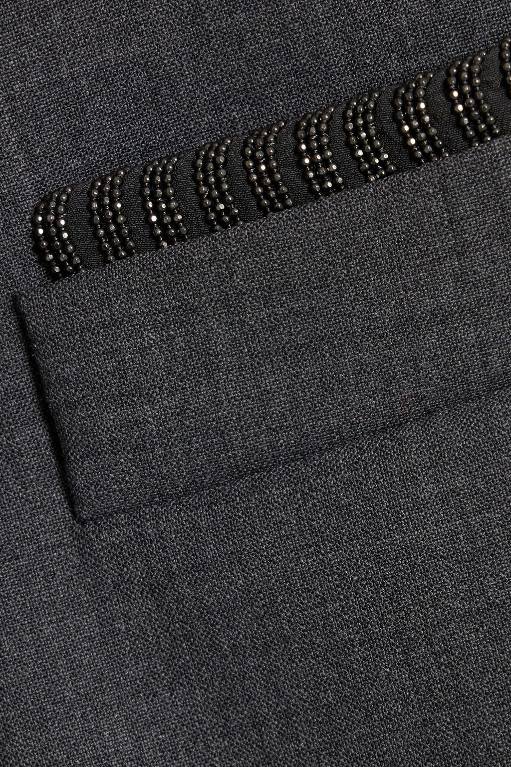 BRUNELLO CUCINELLI Bead-embellished wool-blend blazer