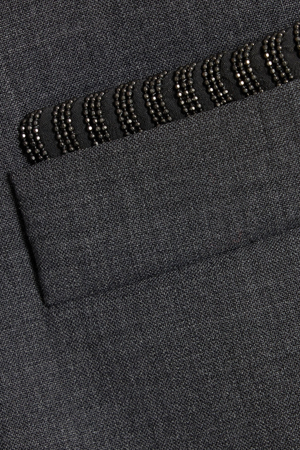 Brunello Cucinelli Bead-embellished Wool-blend Blazer In Blue