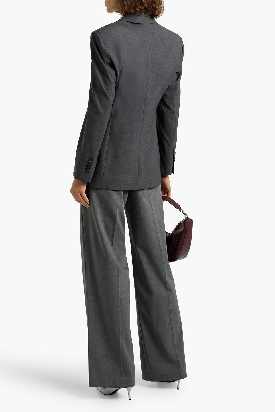 Brunello Cucinelli Bead-embellished Wool-blend Blazer In Blue