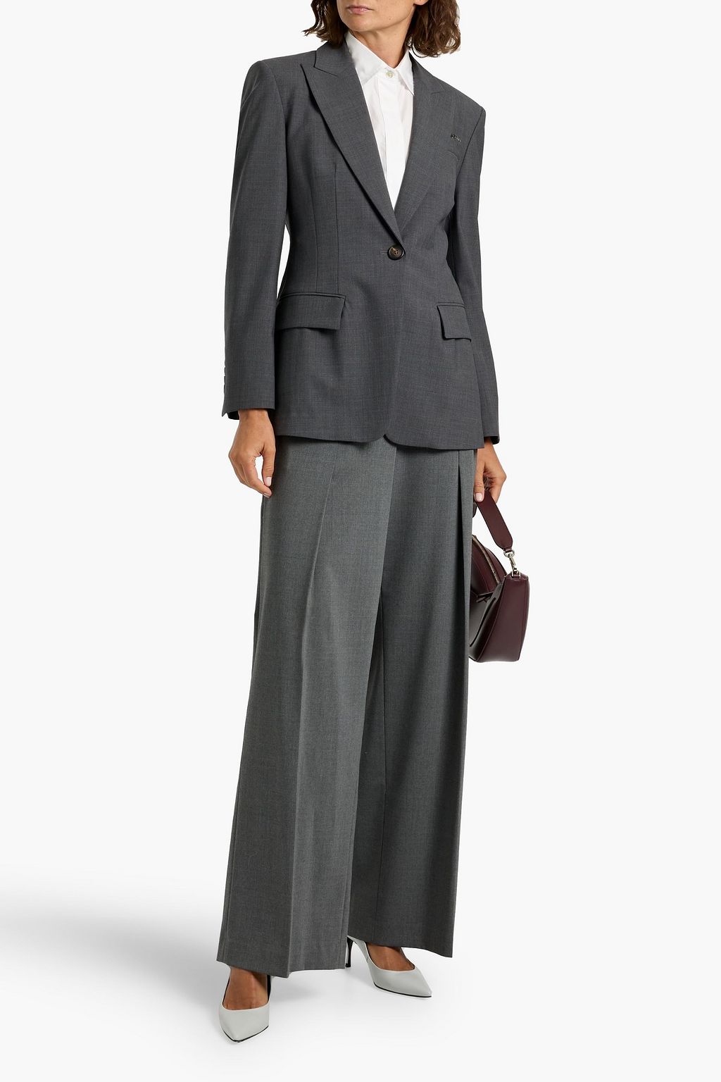 BRUNELLO CUCINELLI Bead-embellished wool-blend blazer