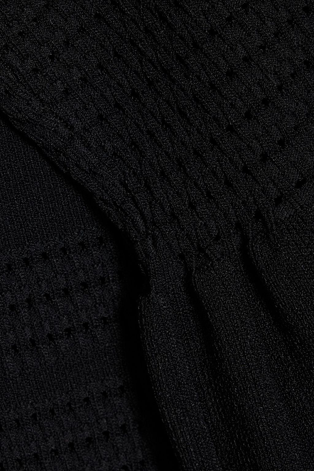 HERVÉ LÉGER Colette ruffled pointelle-knit mini dress