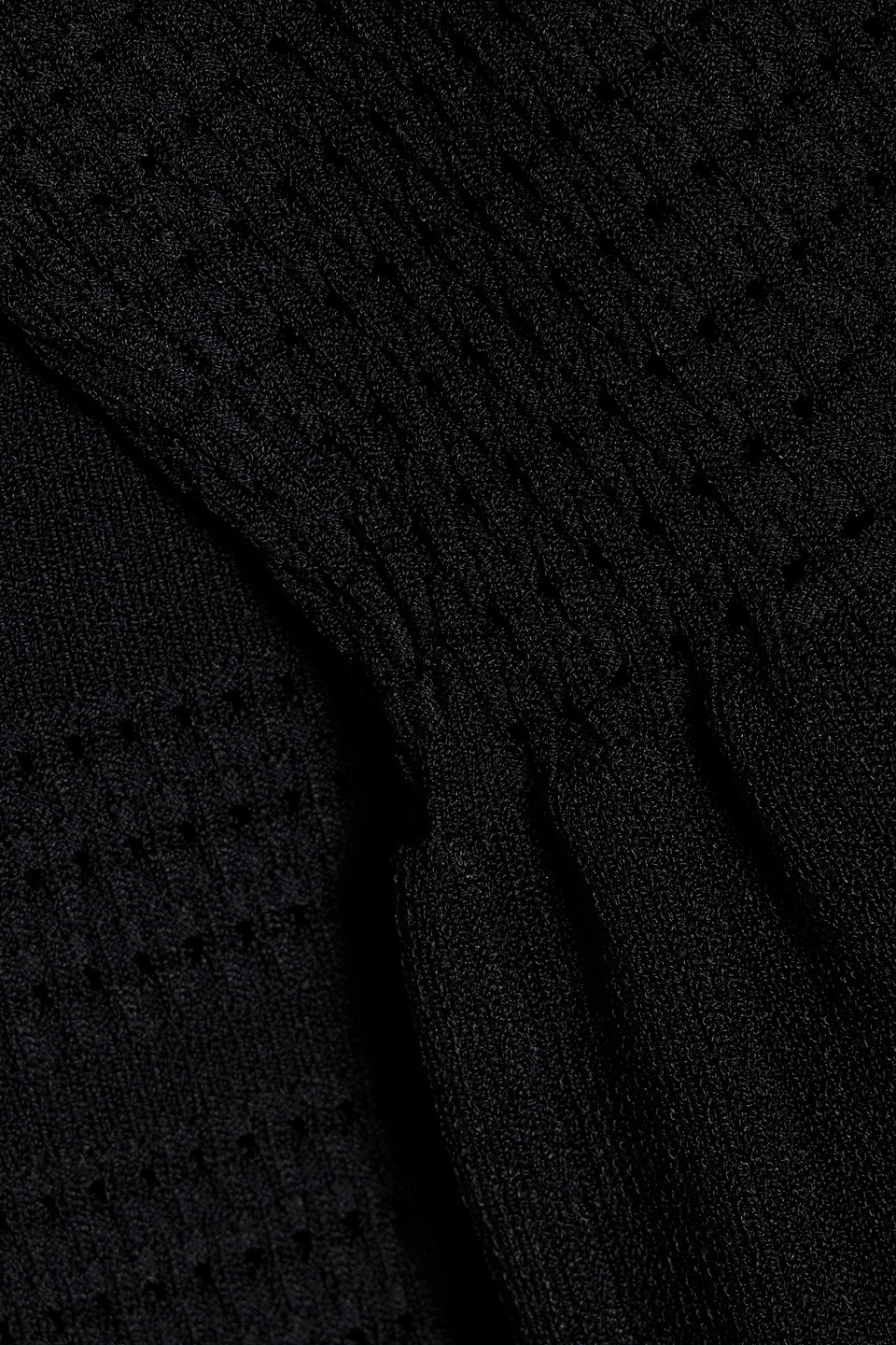 Herve Leger Fluted Stretch-knit Mini Dress In Black