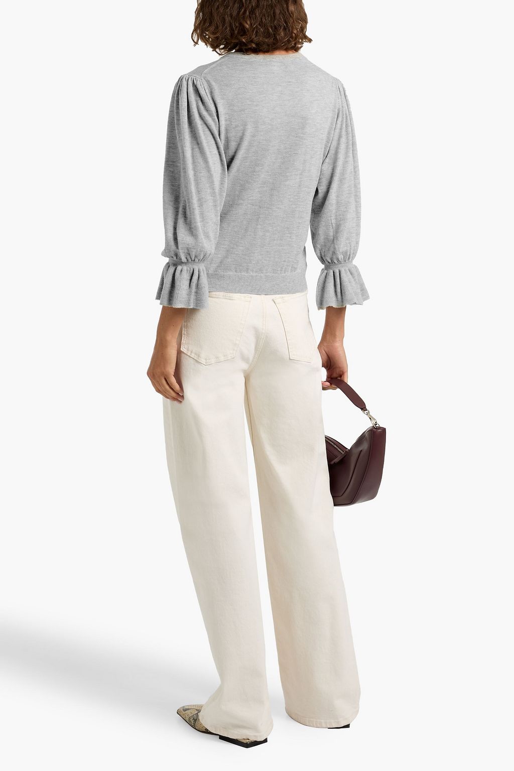 AUTUMN CASHMERE Ruffled cashmere sweater