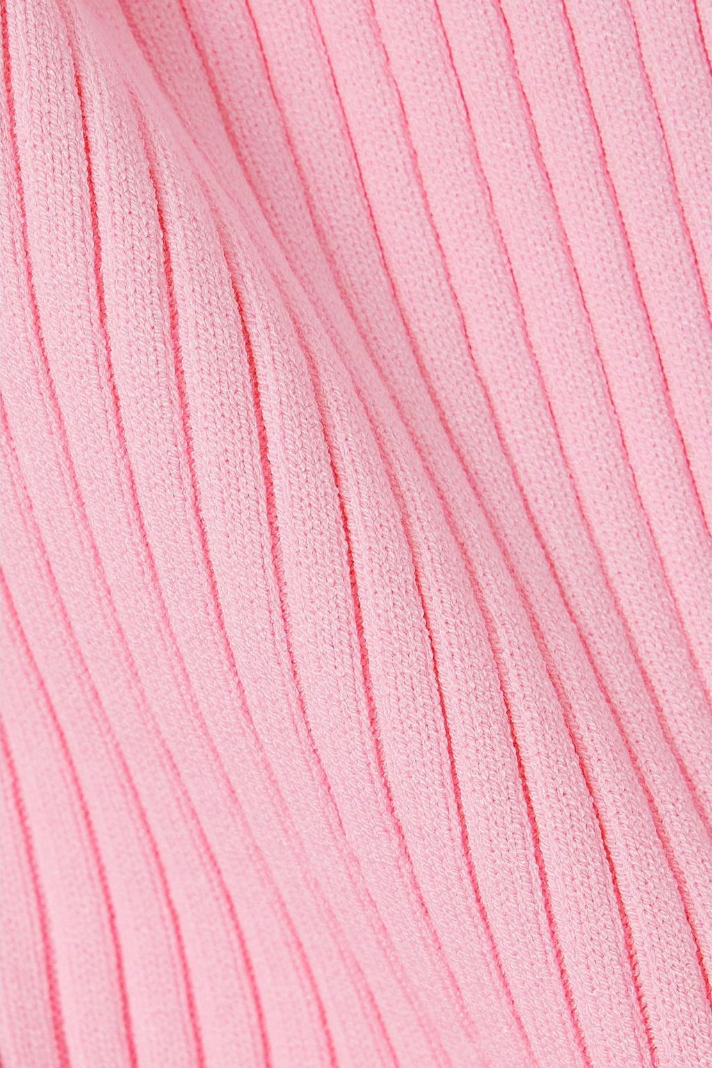 COURRÈGES Verkürzter Rollkragenpullover aus Rippstrick mit Cut-out