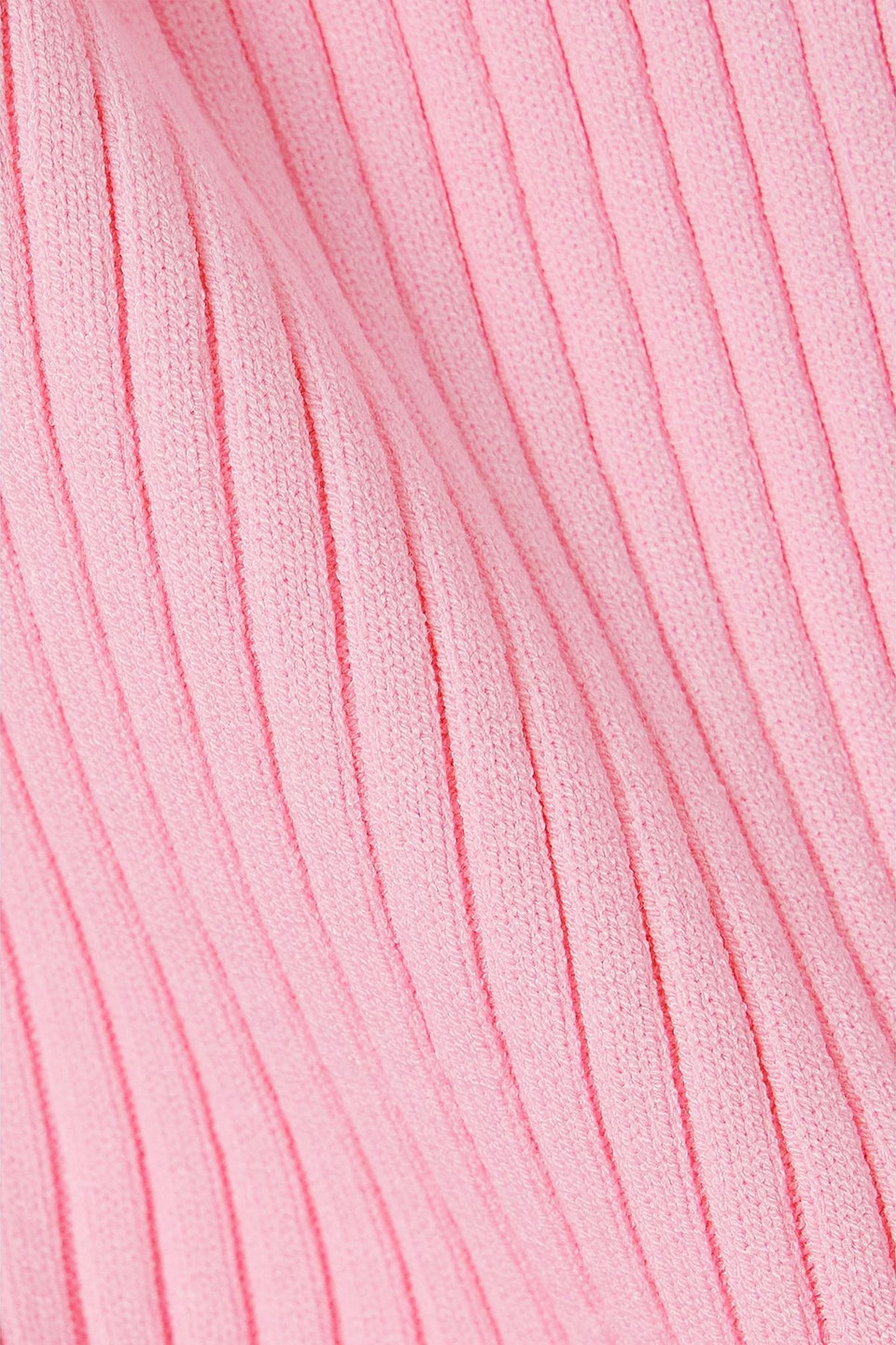 Courrèges Cropped Cutout Ribbed-knit Turtleneck Sweater In Pink