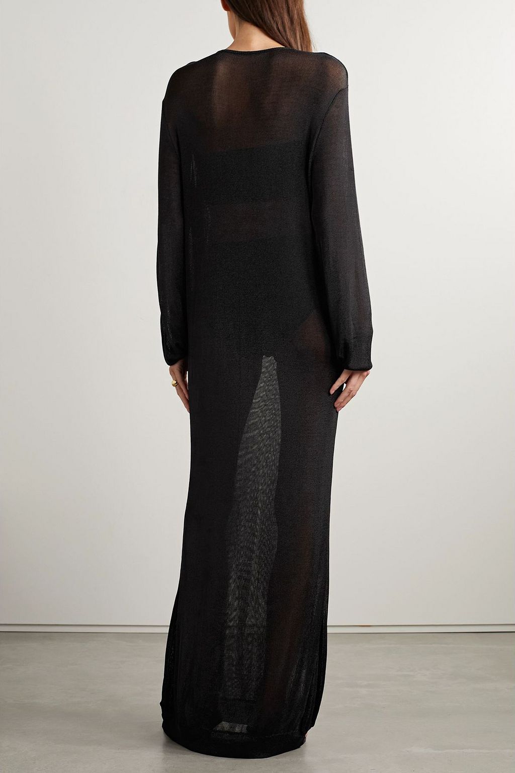 INTERIOR The Croft metallic knitted maxi dress