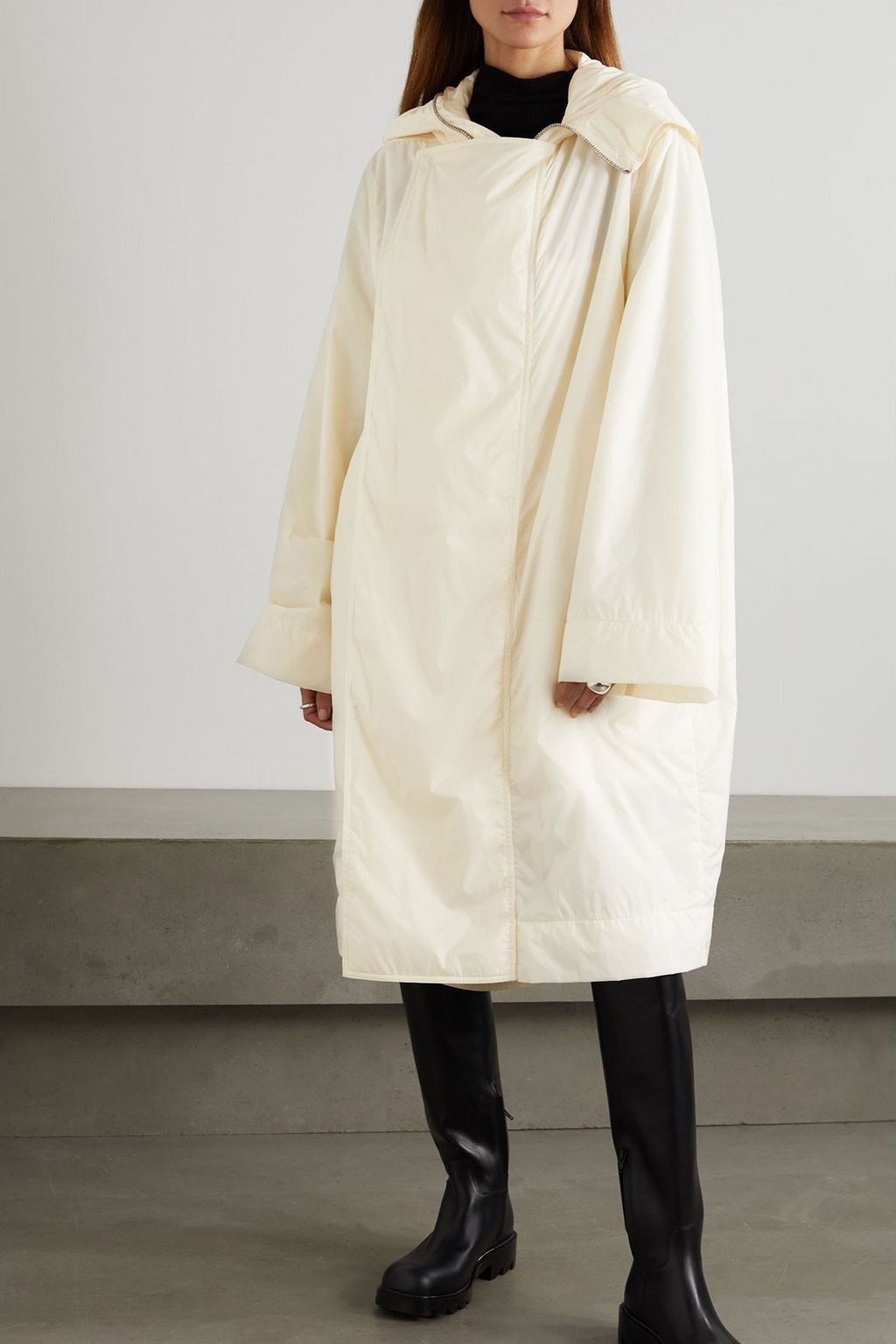 DRKSHDW BY RICK OWENS Sisyparka wattierter Oversized-Mantel aus recyceltem Shell mit Kapuze