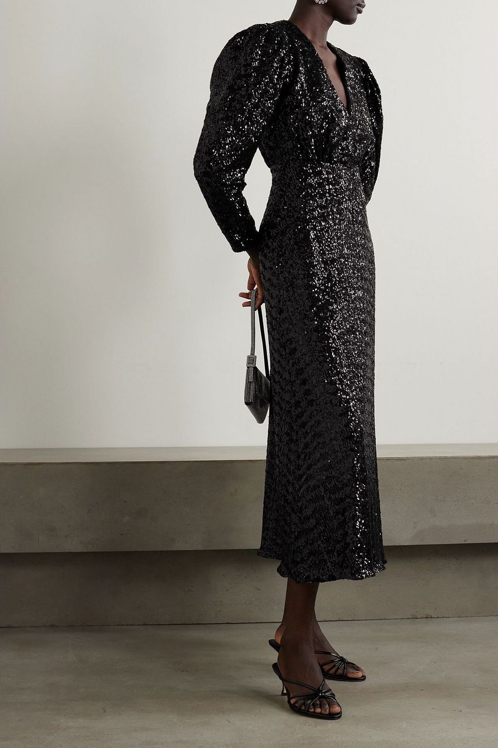 BORGO DE NOR Bernadette sequined crepe maxi dress