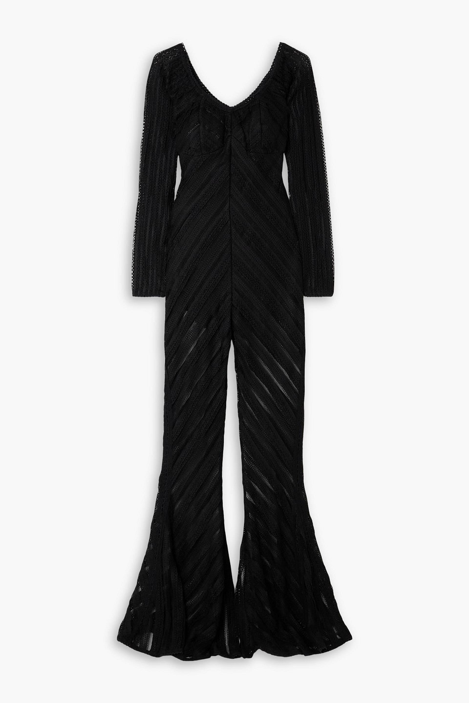 Charo Ruiz Zaray Stretch-lace Jumpsuit In Black