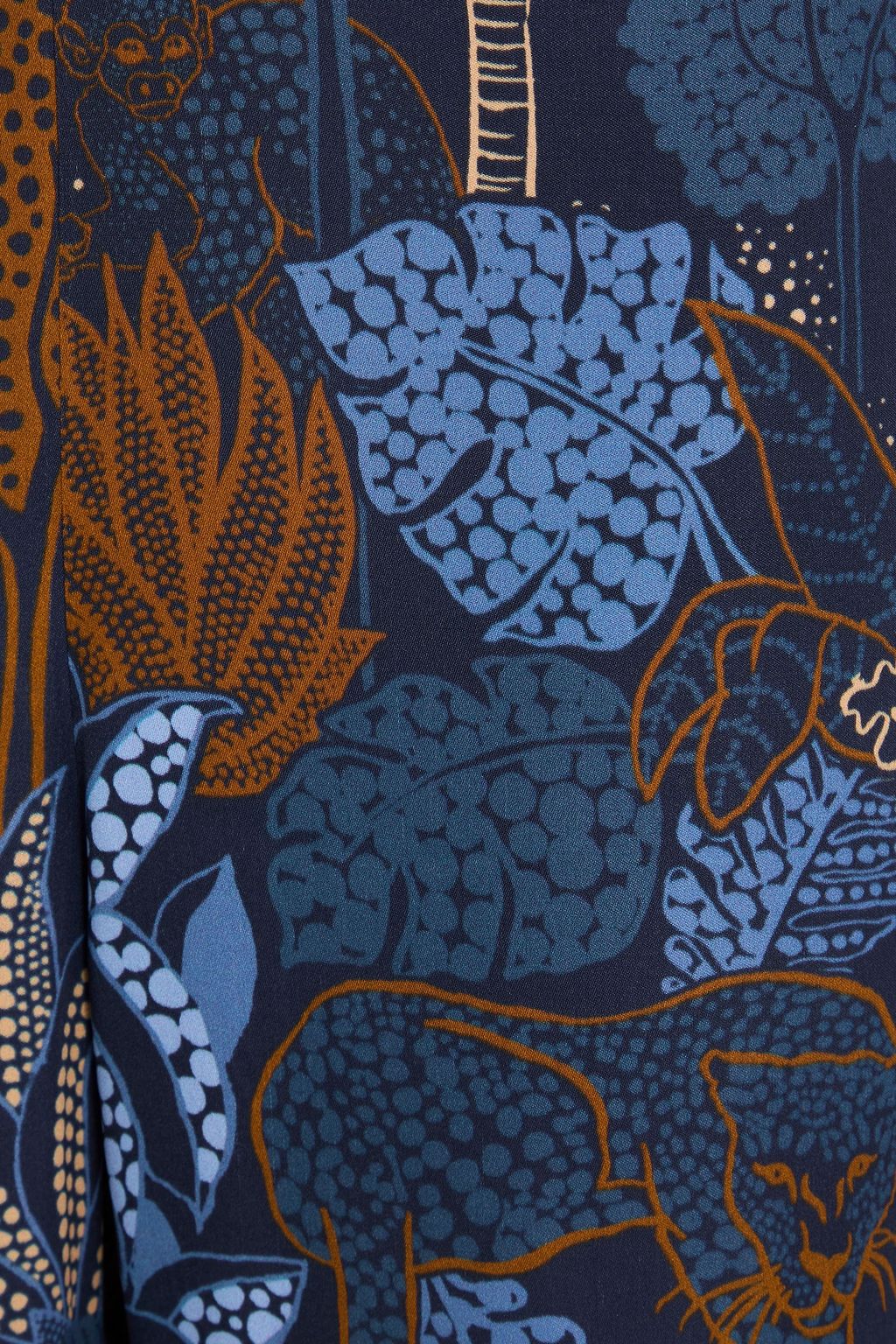 FARM RIO Printed satin-twill flared pants