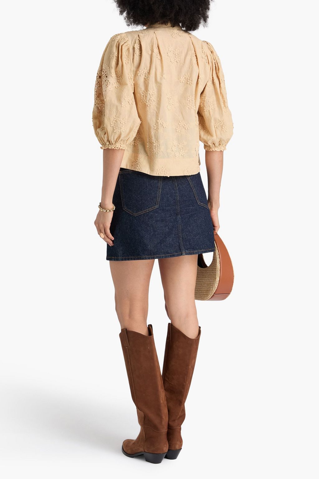 FARM RIO Embroidered cotton blouse