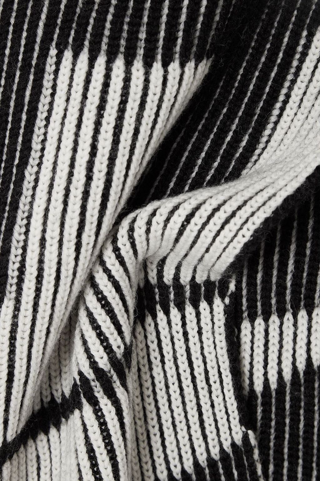 BALENCIAGA Intarsia ribbed wool scarf