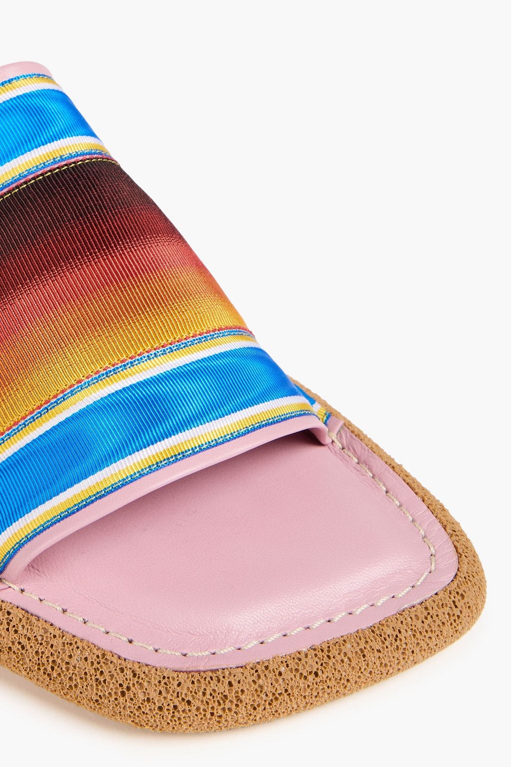 DRIES VAN NOTEN شبشب سلايدز من قماش غروغرين مخطط