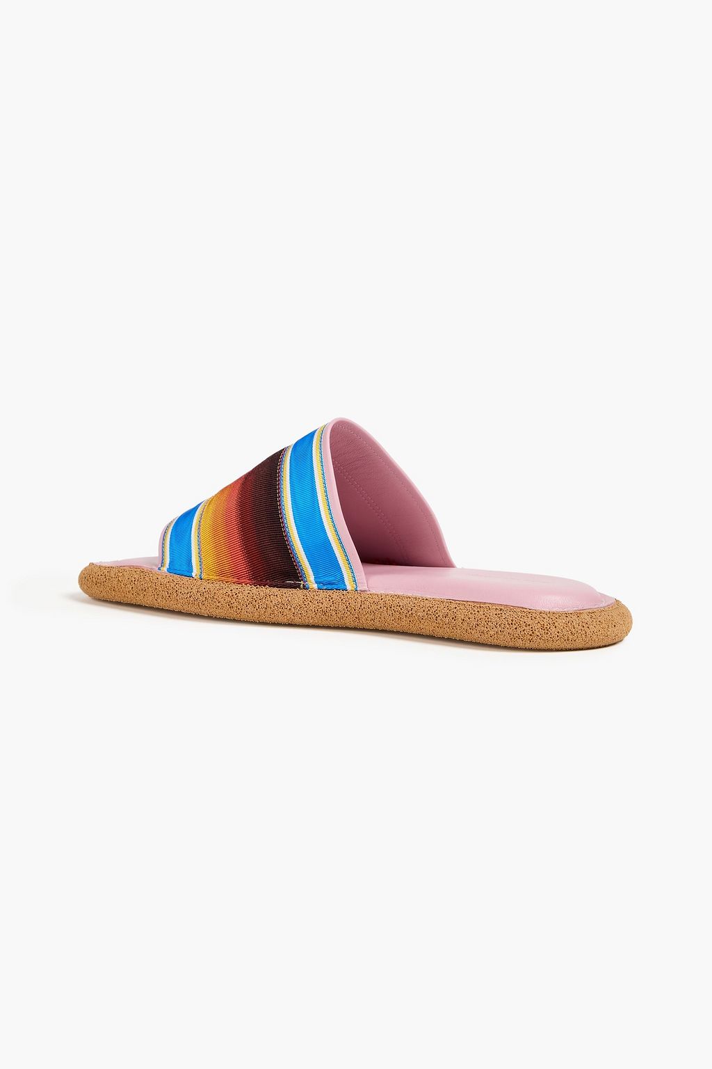 DRIES VAN NOTEN شبشب سلايدز من قماش غروغرين مخطط