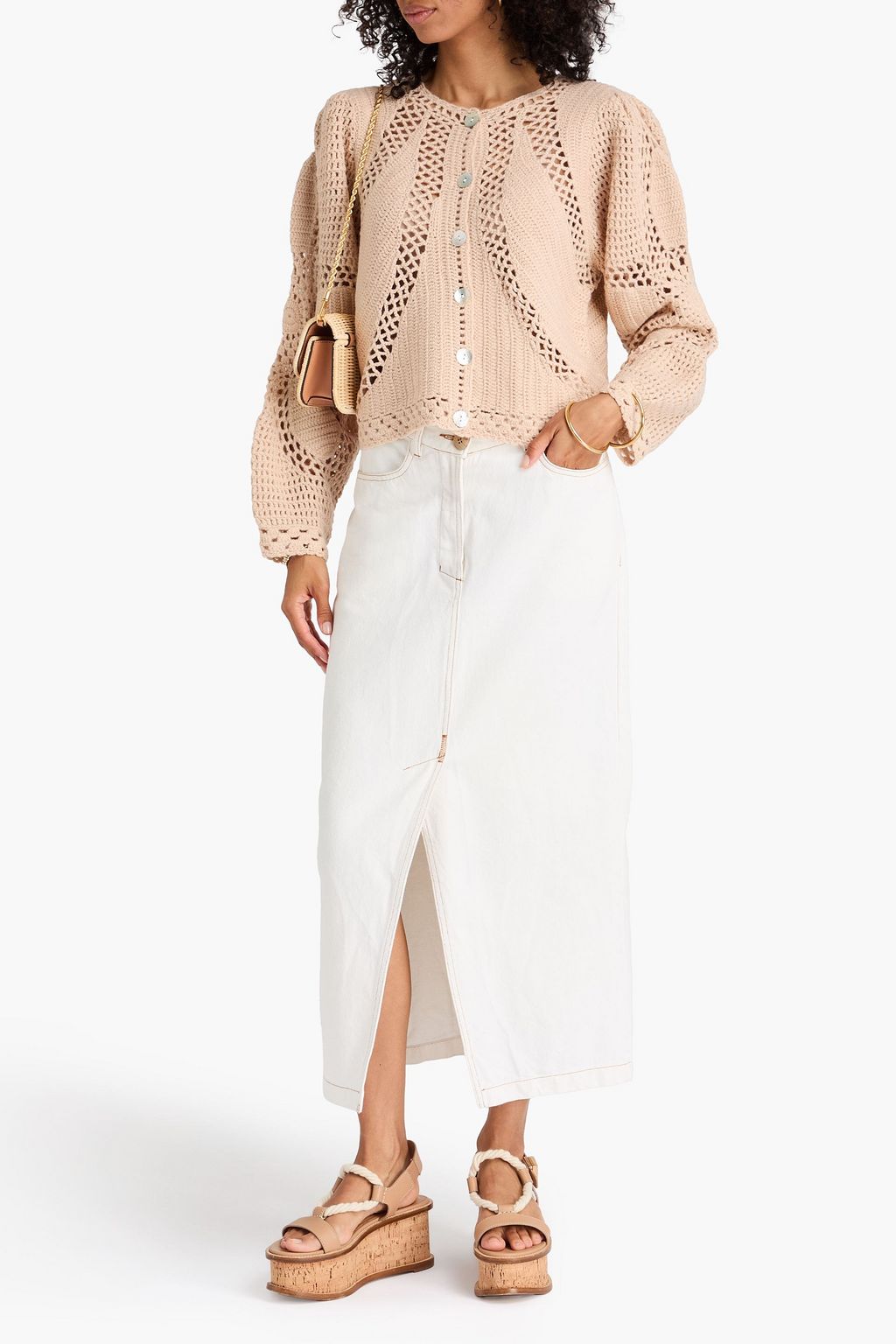 FARM RIO Crochet-knit cardigan