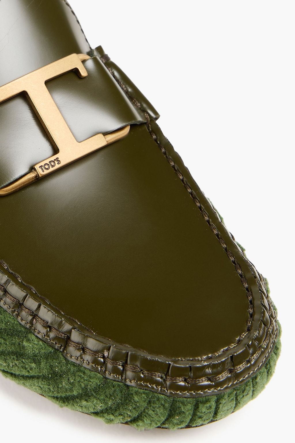 TOD'S T Timeless corduroy and leather loafers