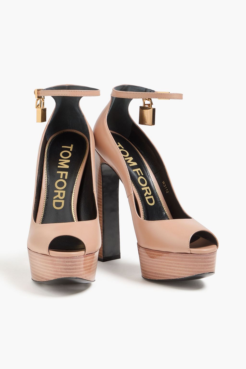TOM FORD Padlock leather platform pumps