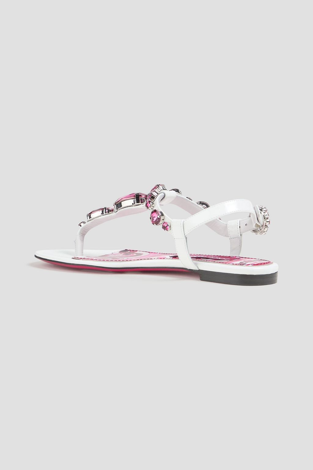 DOLCE&GABBANA Crystal-embellished patent-leather slingback sandals