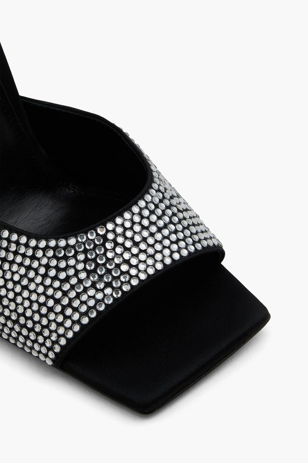 THE ATTICO Devon crystal-embellished satin mules