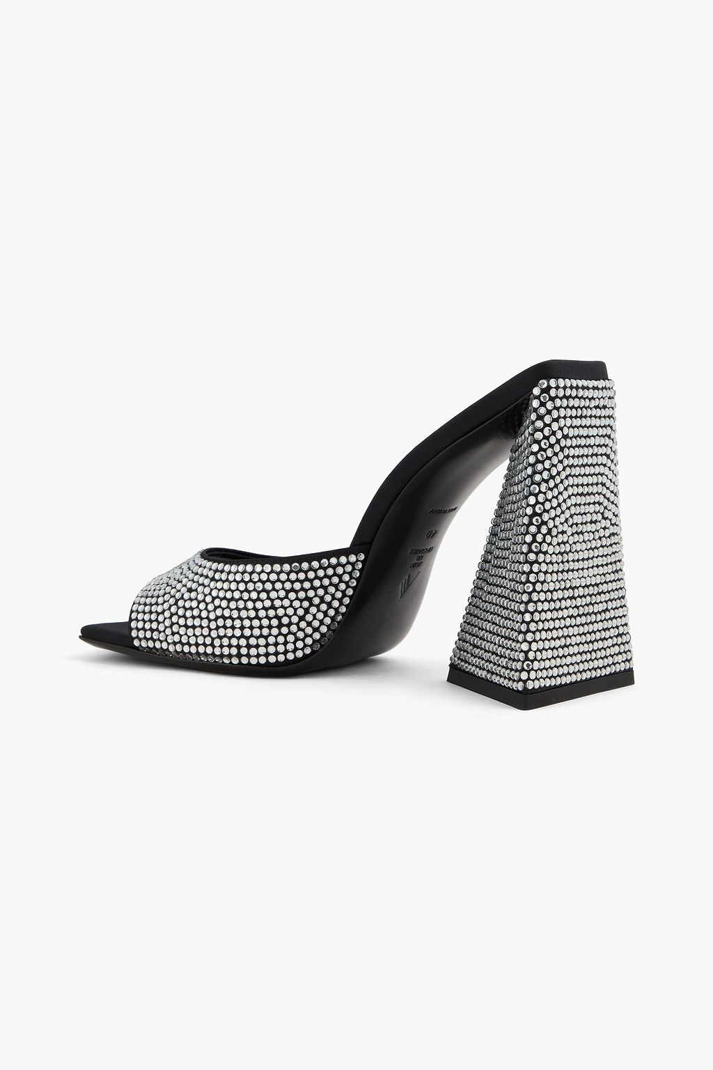 THE ATTICO Devon crystal-embellished satin mules