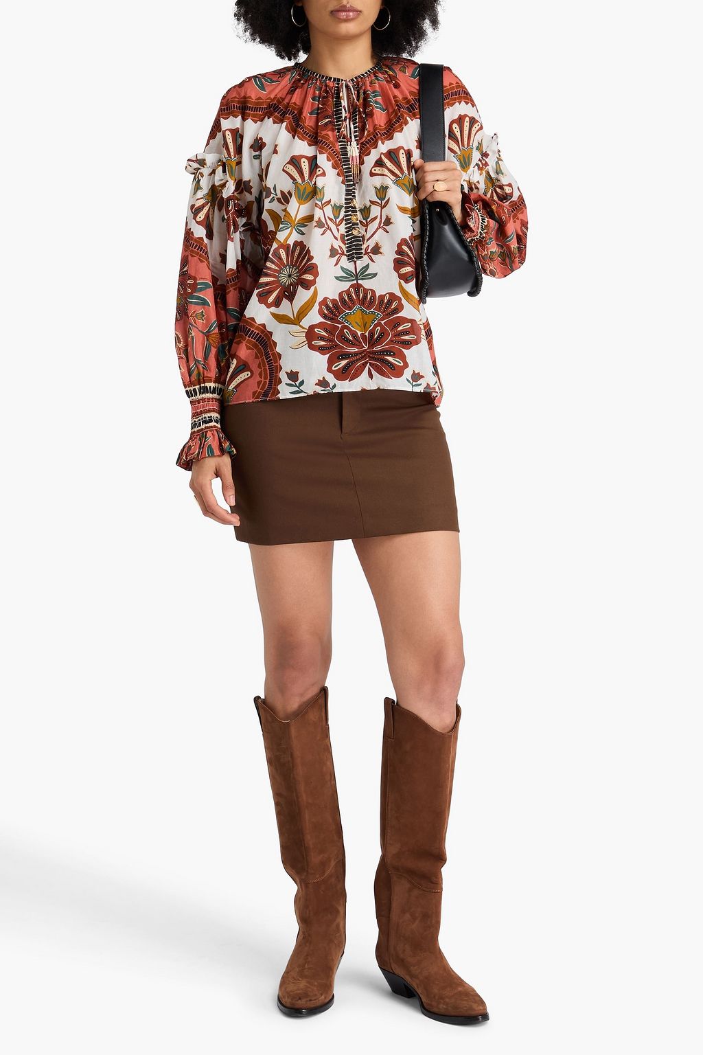 FARM RIO Printed cotton top