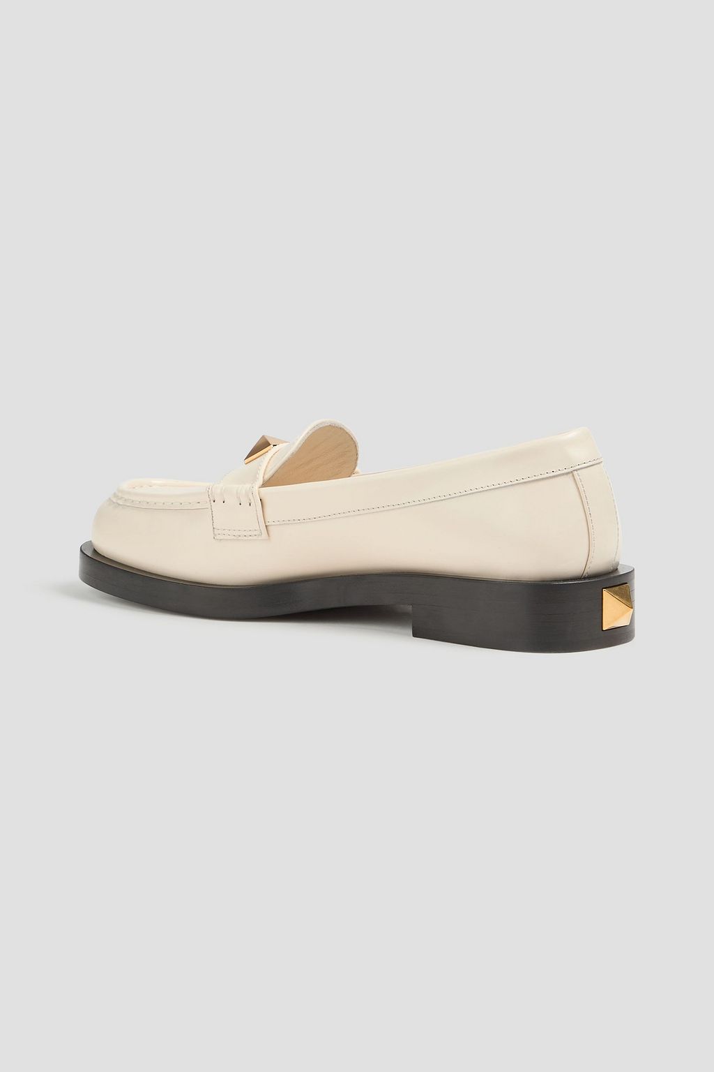 VALENTINO GARAVANI One Stud glossed-leather loafers