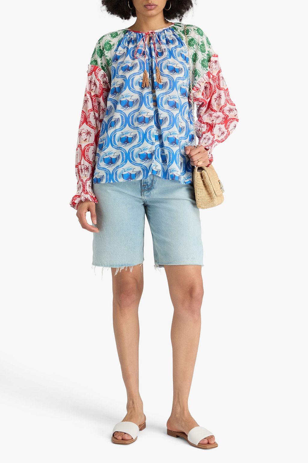 FARM RIO Printed cotton top