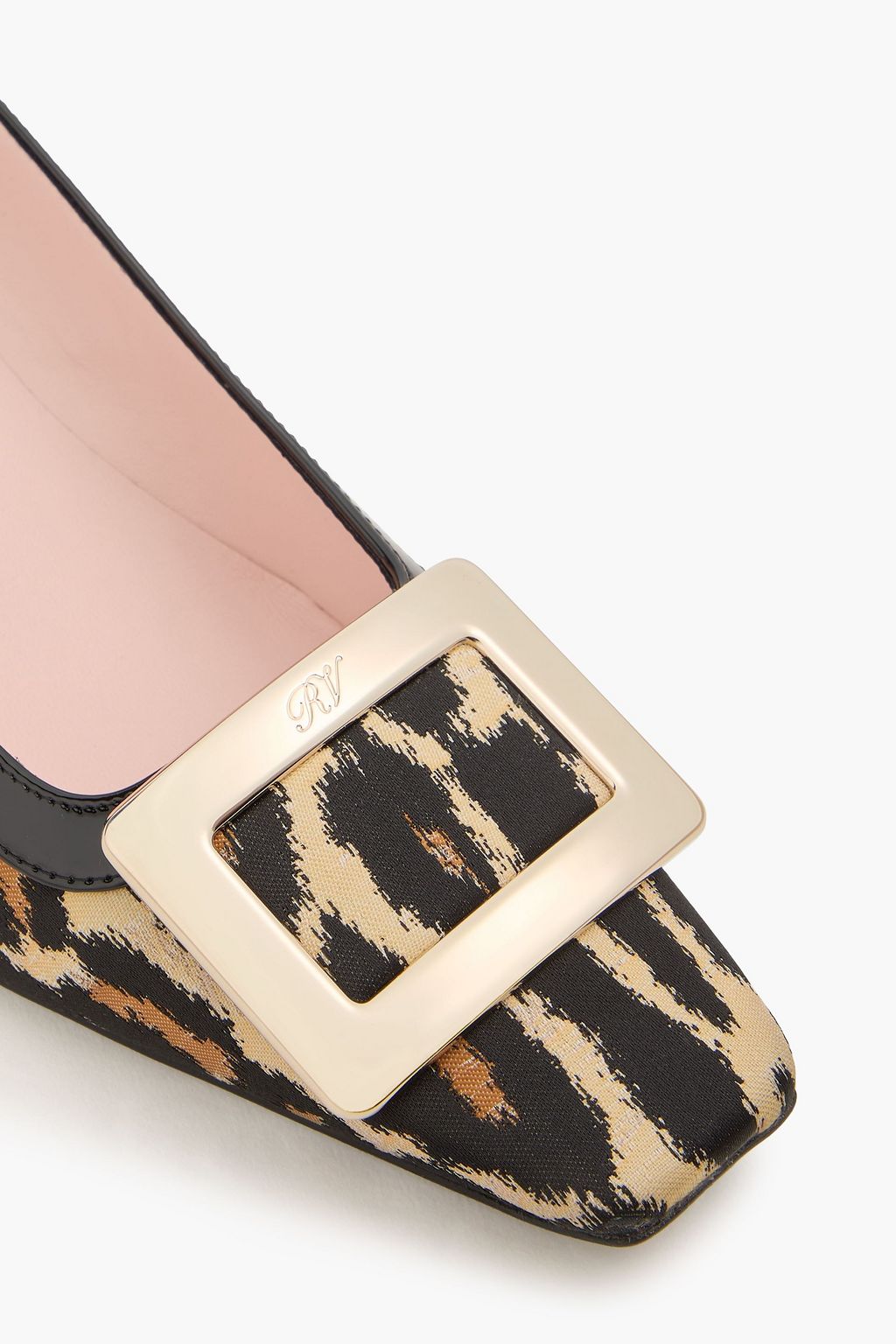 ROGER VIVIER Belle Vivier Pumps aus Jacquard mit Leopardenprint und Verzierung