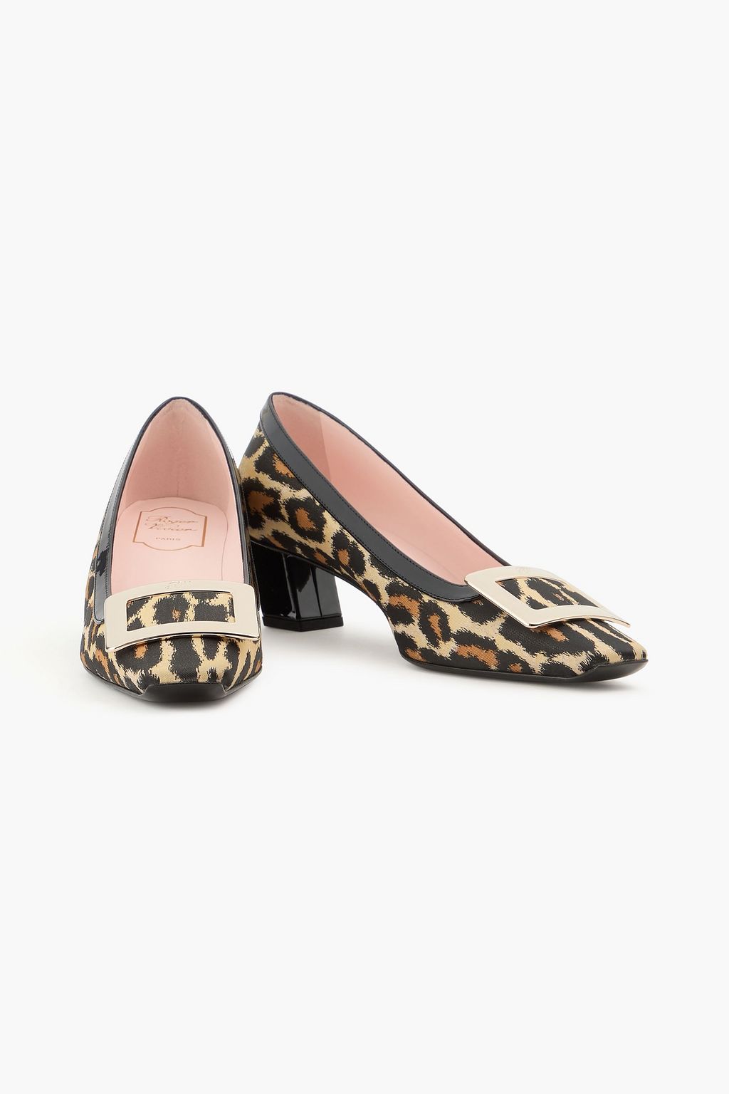 ROGER VIVIER Belle Vivier Pumps aus Jacquard mit Leopardenprint und Verzierung