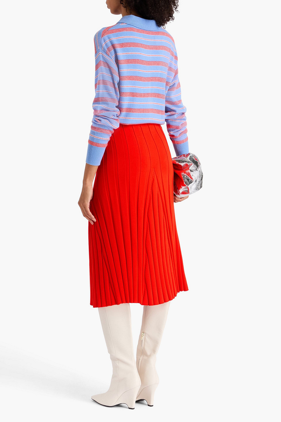  Stella Mccartney - Rock Aus Gerippter Baumwolle - Rot - It 44 