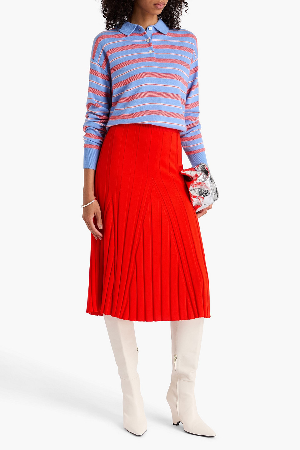  Stella Mccartney - Rock Aus Gerippter Baumwolle - Rot - It 44 