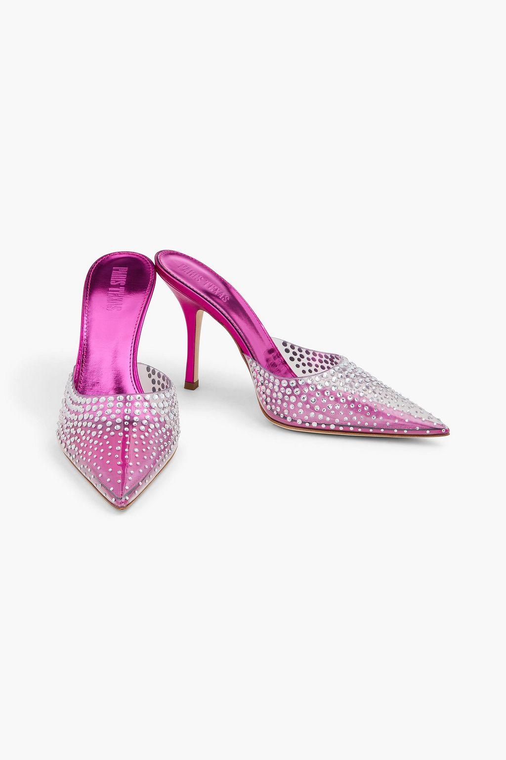 PARIS TEXAS Holly crystal-embellished PVC mules