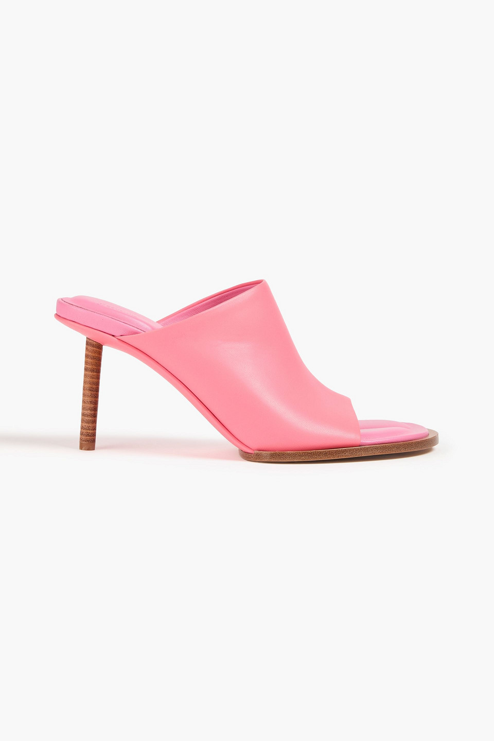 Jacquemus Rond Carré Leather Mules In Pink