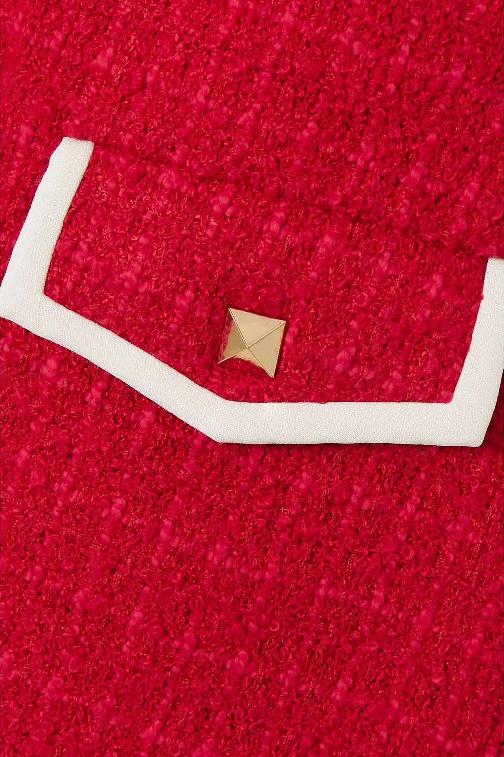 VALENTINO GARAVANI Embellished crepe-trimmed bouclé dress