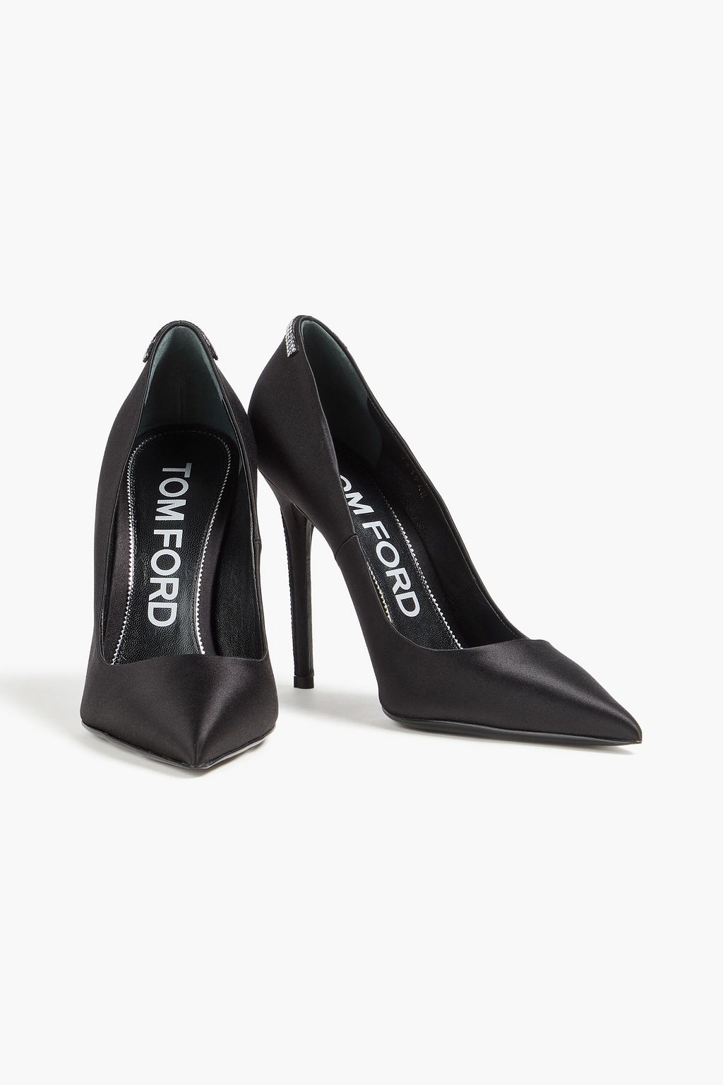 TOM FORD サテン パンプス クリスタル付き