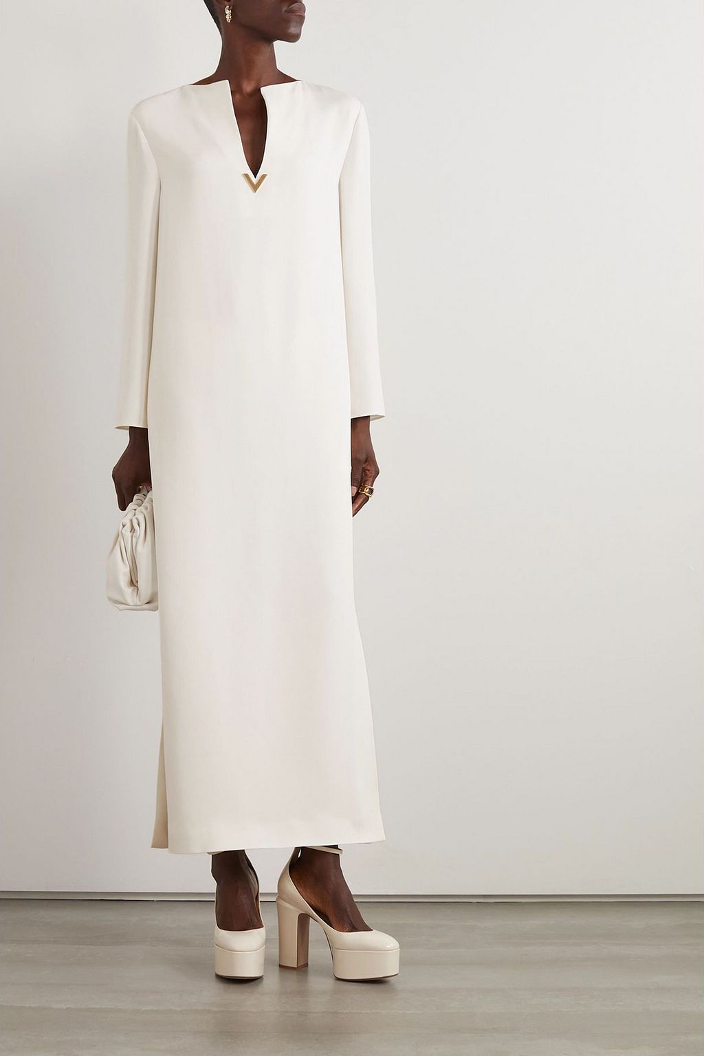 VALENTINO GARAVANI Embellished silk-cady gown