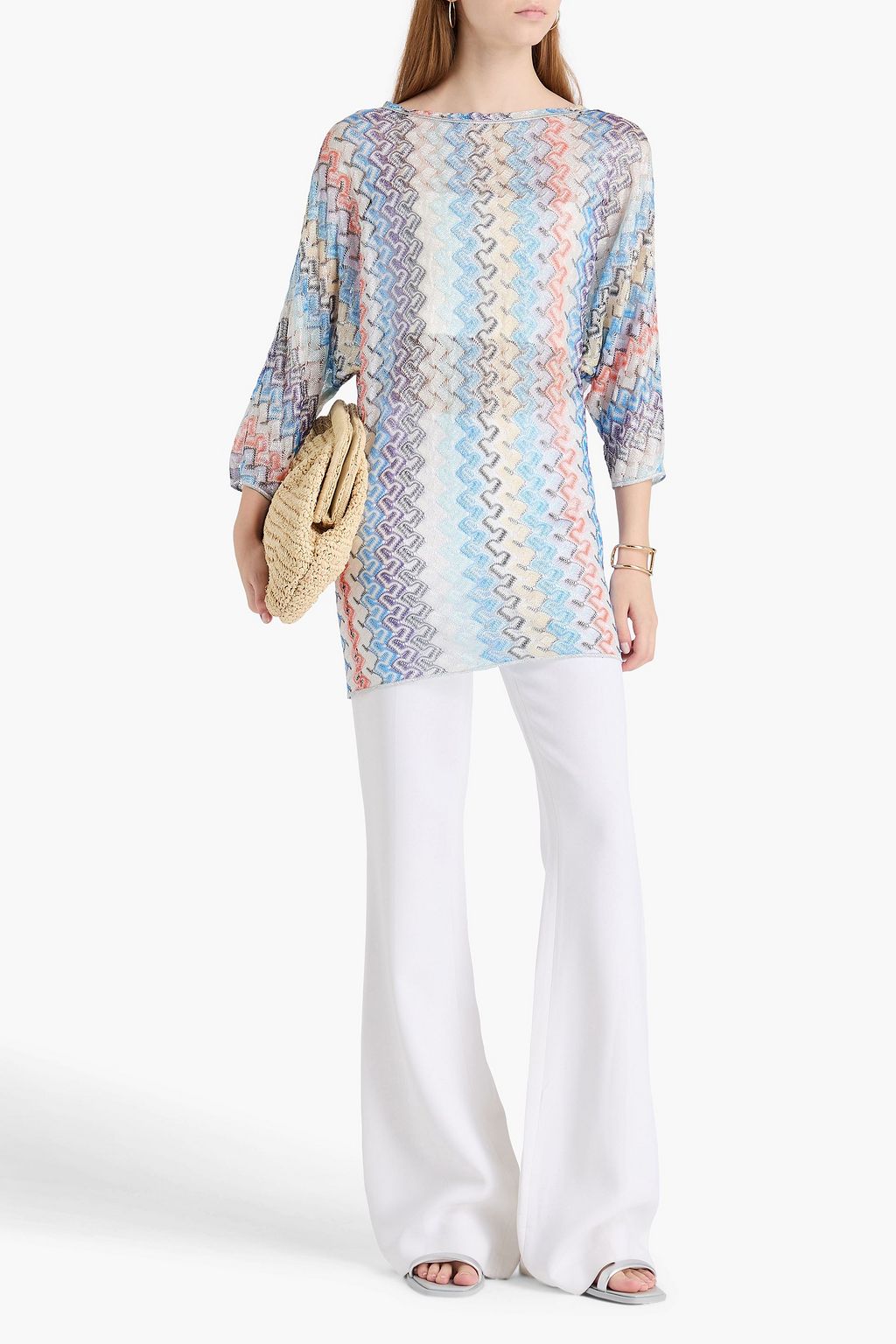 MISSONI بلوزة بحبكة كروشيه بلون ميتاليك