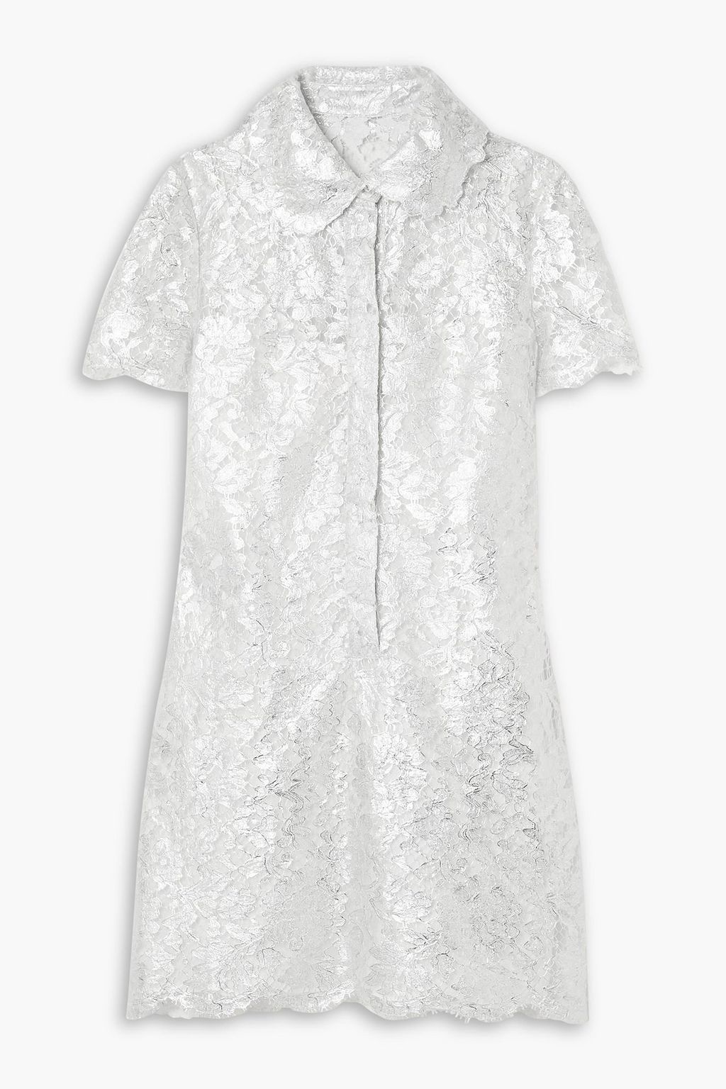 Valentino Silver Heavy Lace Dress Woman Silver 40