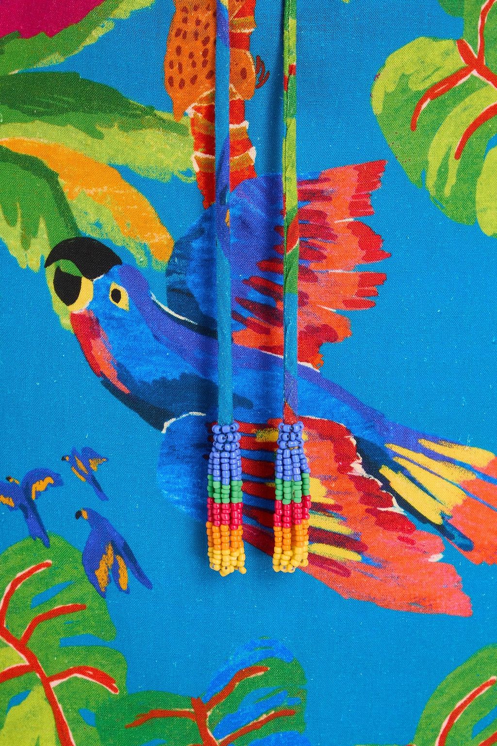 FARM RIO Printed linen-blend mini dress
