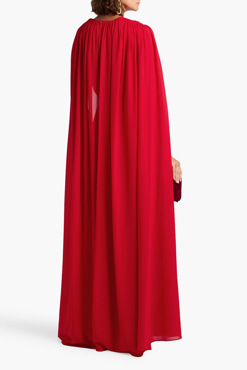 ALICE + OLIVIA Zenaida cape-effect crepe de chine maxi dress
