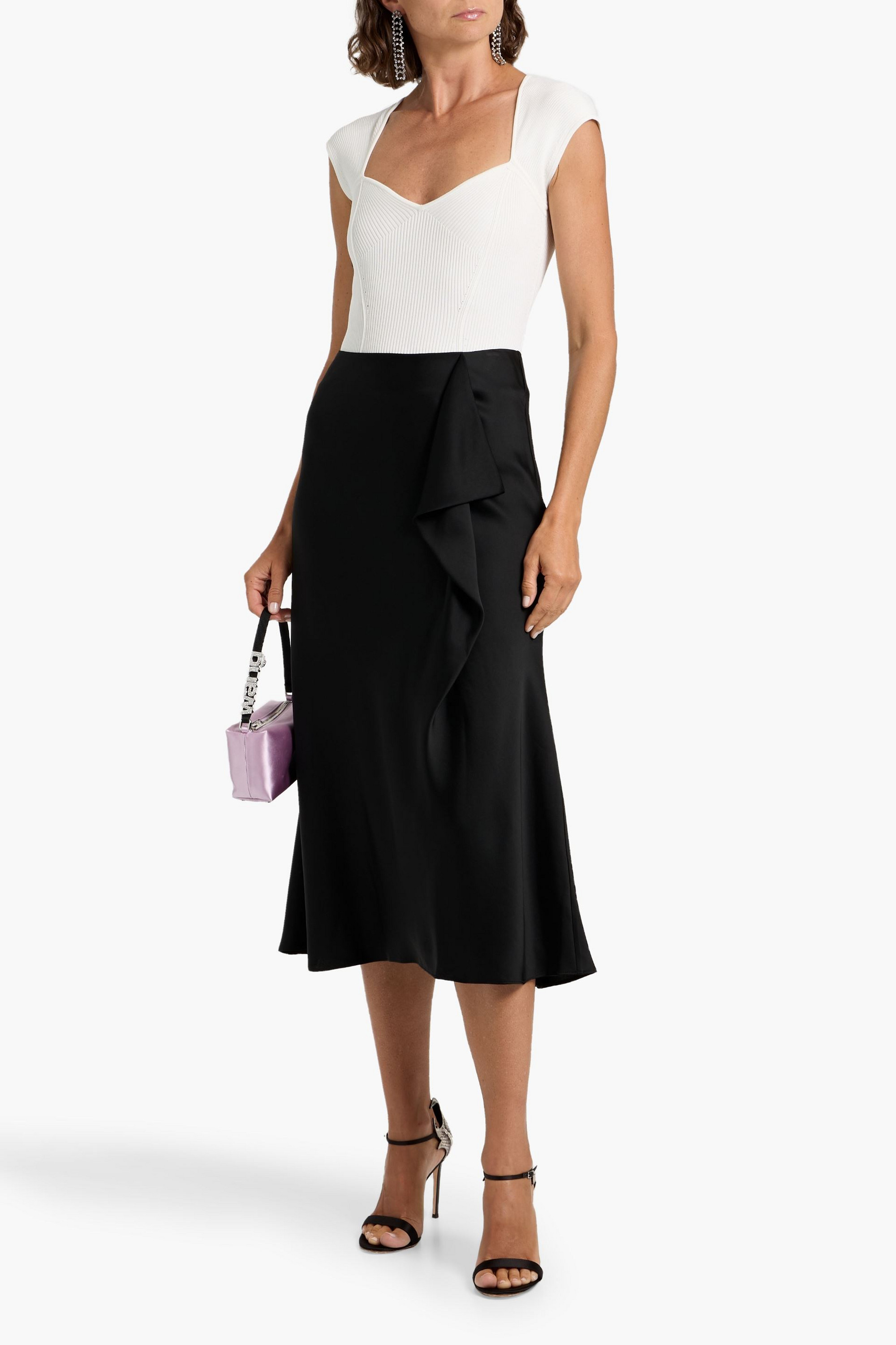 SIMKHAI Blane draped satin-crepe midi skirt