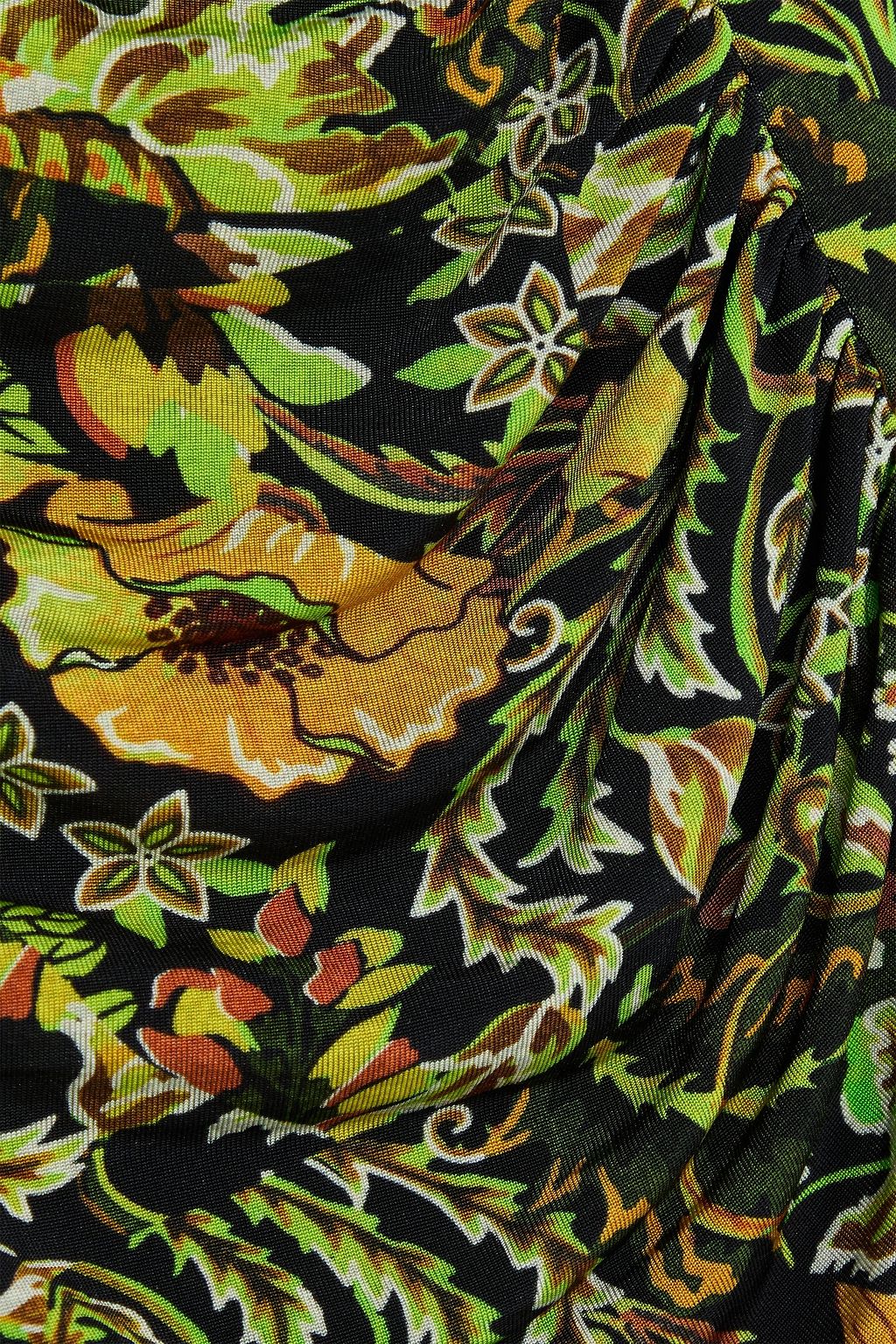DRIES VAN NOTEN بلوزة من جيرسي مطاطي بنمط ملتف مزينة بطبعة الأزهار